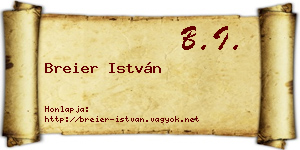 Breier István névjegykártya