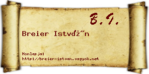 Breier István névjegykártya